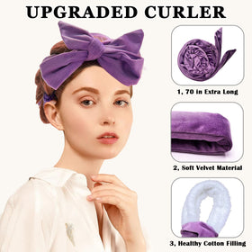Gwabee headband in hair wrap demo creating heatless waves overnight for convenience