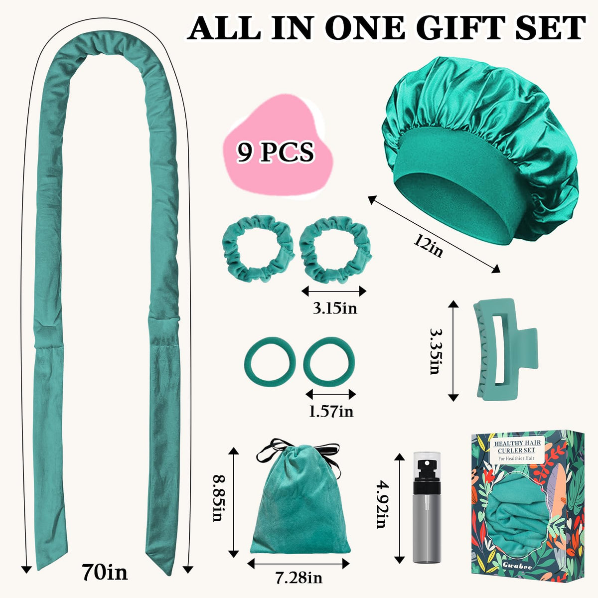 Gwabee in use with woman wrapping long hair around headband to create overnight waves