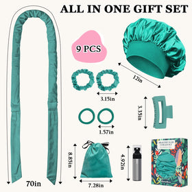Gwabee in use with woman wrapping long hair around headband to create overnight waves