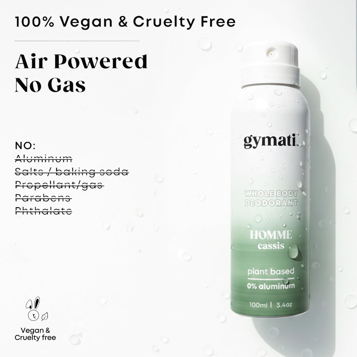 Gymati label ingredients list highlighting aluminum-free formulation benefit