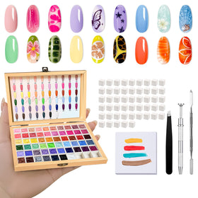 GZIXBDA open palette showing 57 mini gel pots and color range benefit