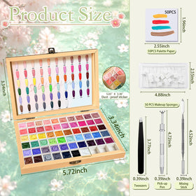 GZIXBDA palette beside a hand for scale showing compact, travel-friendly size