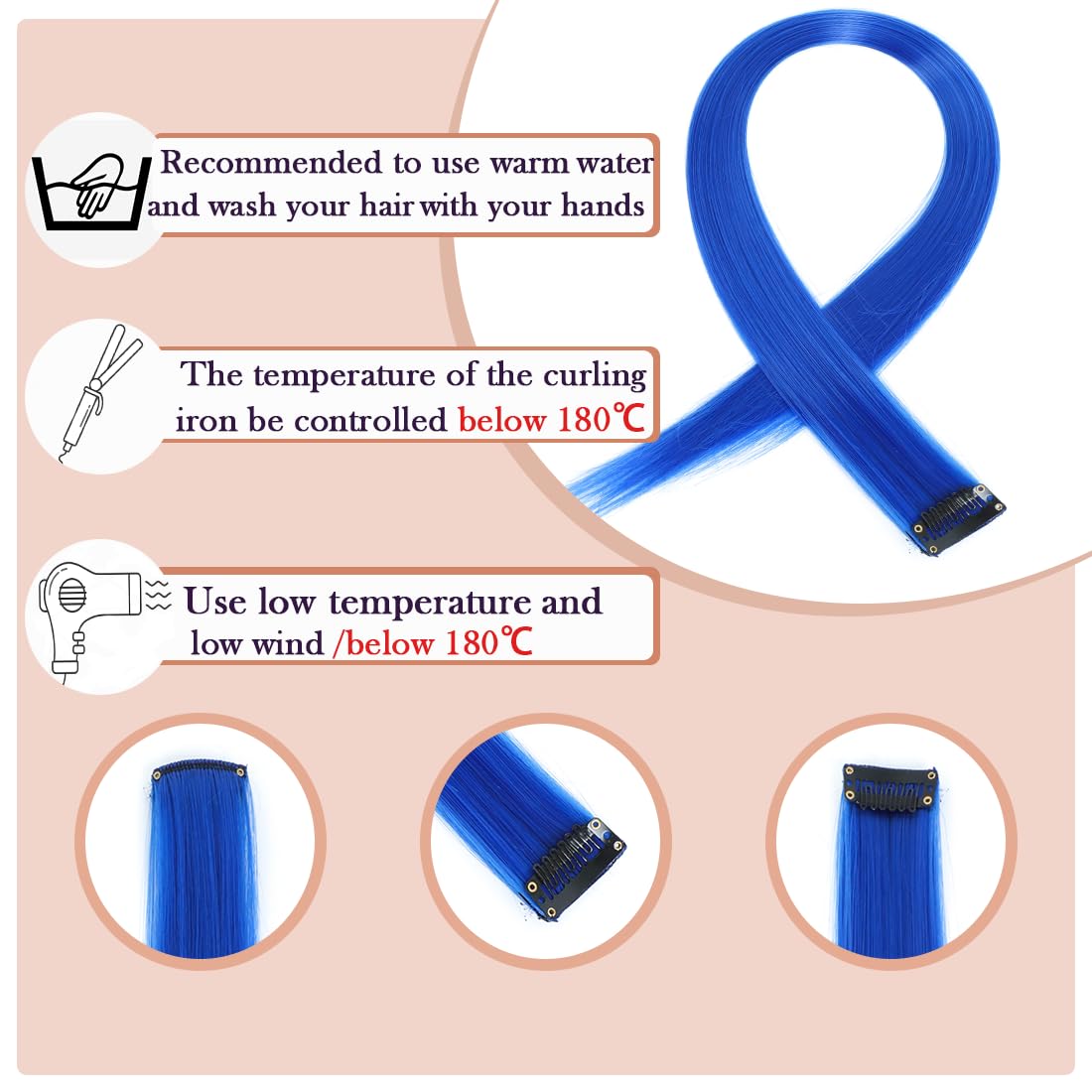 GZVIS crystal blue fiber texture close-up highlighting heat-resistant synthetic strands