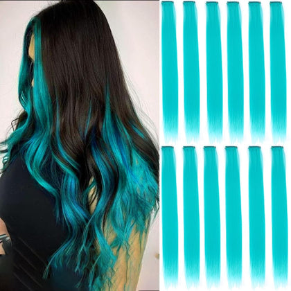 GZVIS front packaging showing teal-blue clip-in set and vibrant color benefit