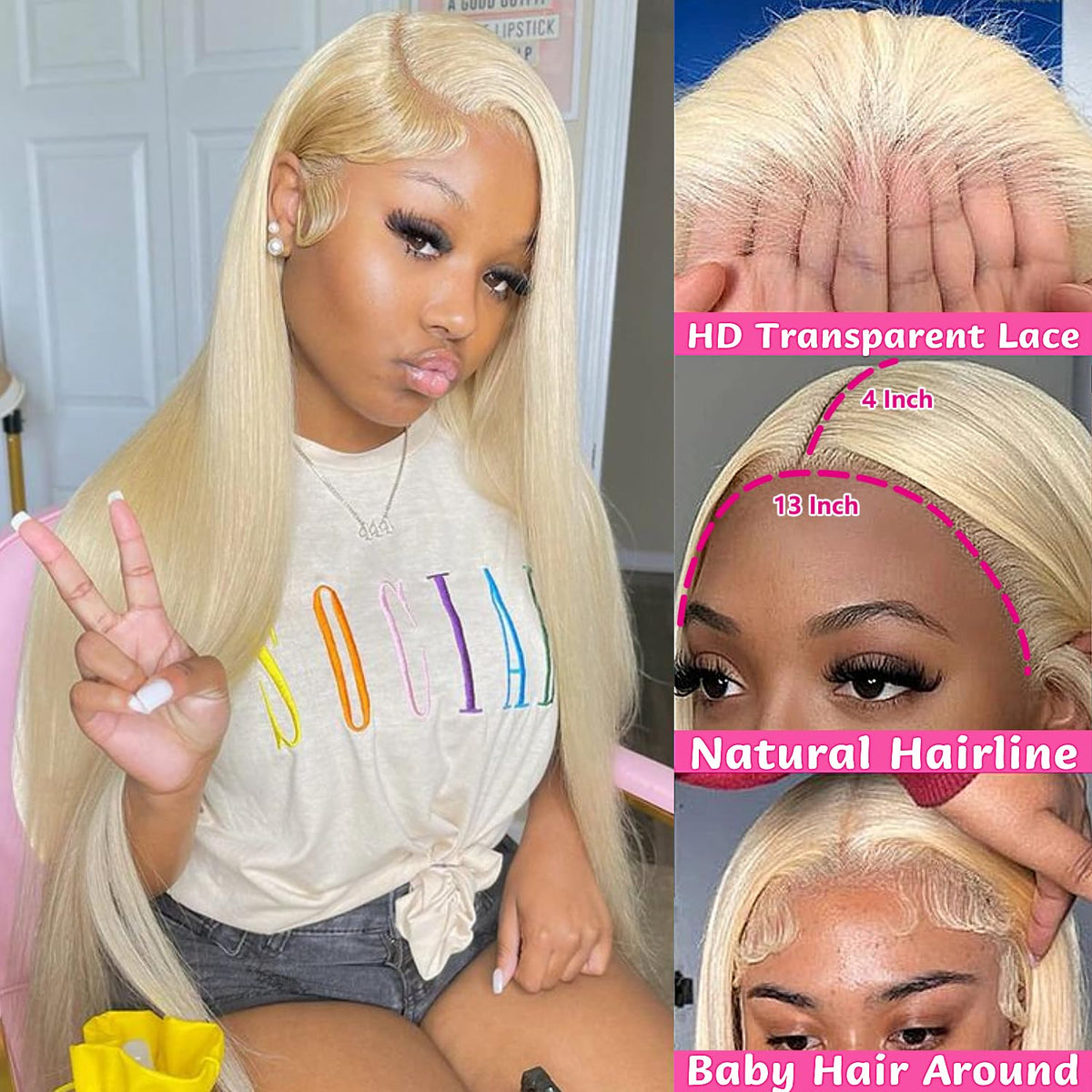 GZX close-up of HD transparent lace blending with skin for realistic parting