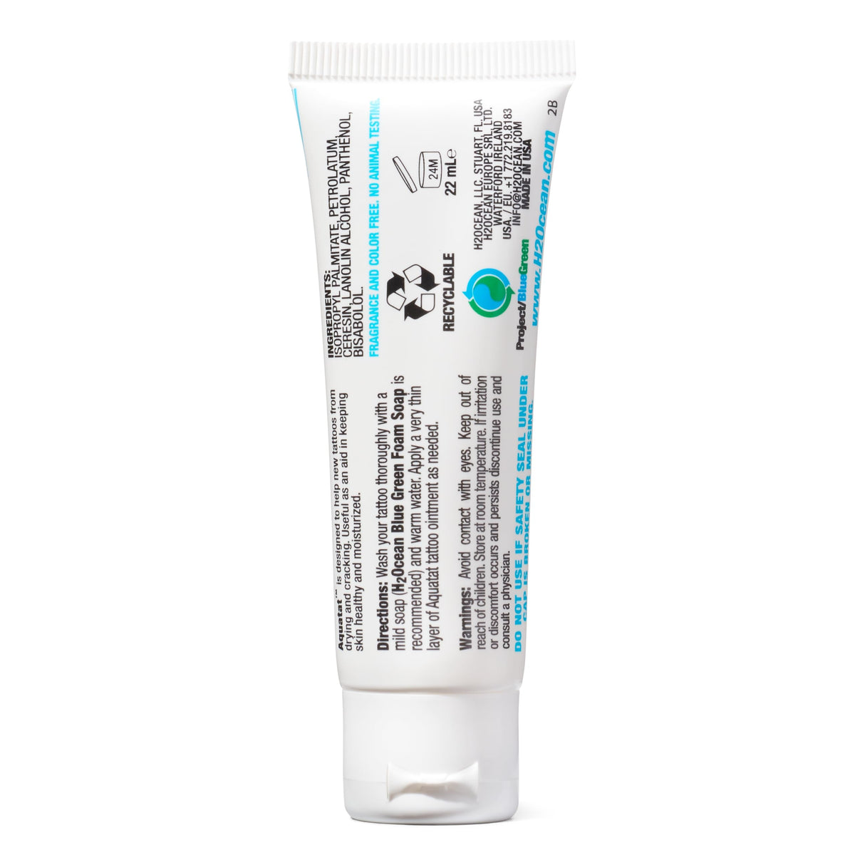 H2Ocean Aquatat on bathroom counter with towel showing at-home aftercare routine convenience