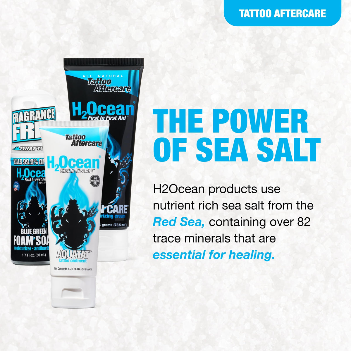 H2Ocean Aquatat ointment tube detail providing protective sealing benefit