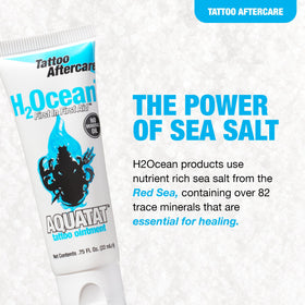 H2Ocean Aquatat ointment texture on fingertip showing lightweight spreadability and hydration