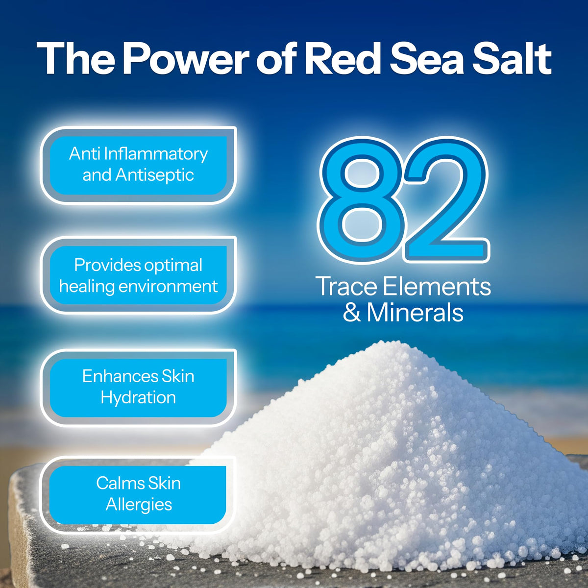 H2Ocean solution close-up highlighting sea salt texture and mineral balance benefit