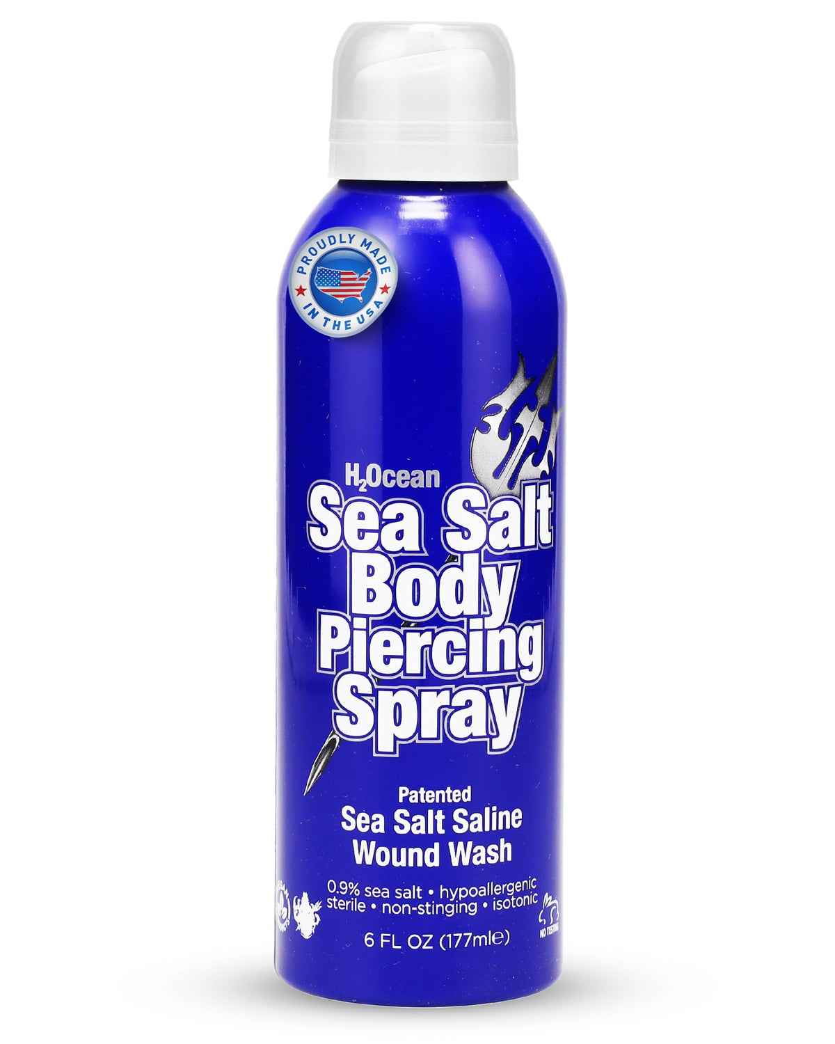 H2Ocean front bottle showing 6 oz packaging and clear labeling for easy identification