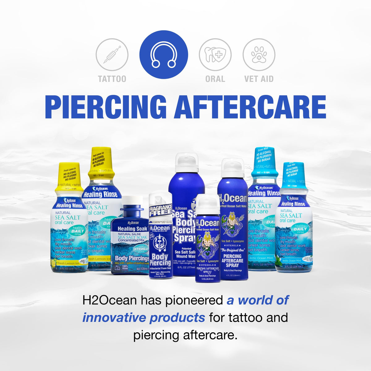 H2Ocean label detail showing purified water and Red Sea salt ingredients