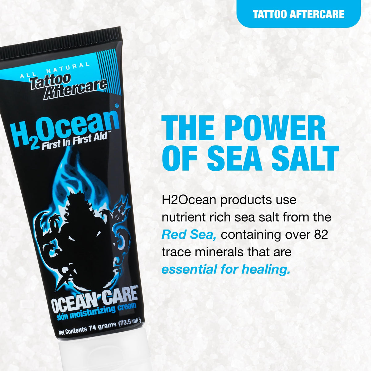 H2Ocean cream texture close-up demonstrating lightweight, fast-absorbing formula benefit