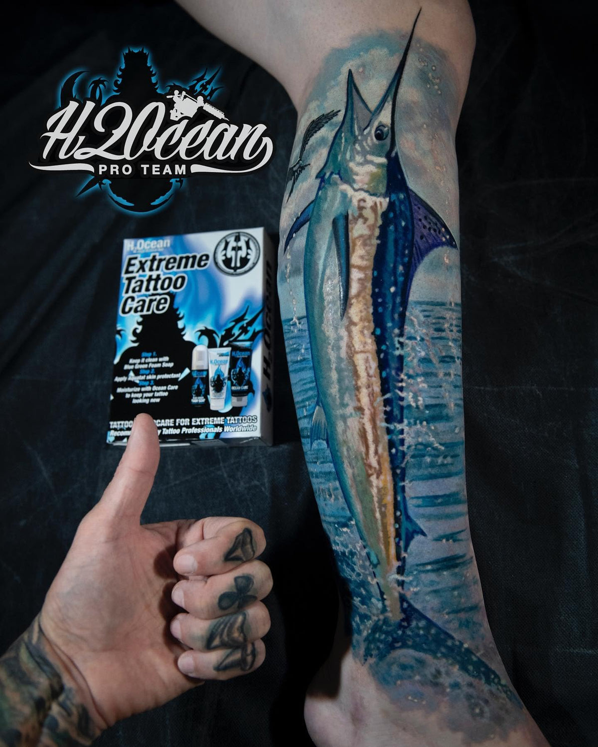 H2Ocean cream texture on fingertip demonstrating easy spreadability benefit