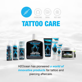 H2Ocean tube inside travel bag suggesting easy on-the-go tattoo maintenance