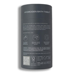 Feet soaking in tub with H2TAB tablets, illustrates targeted relief and skin hydration