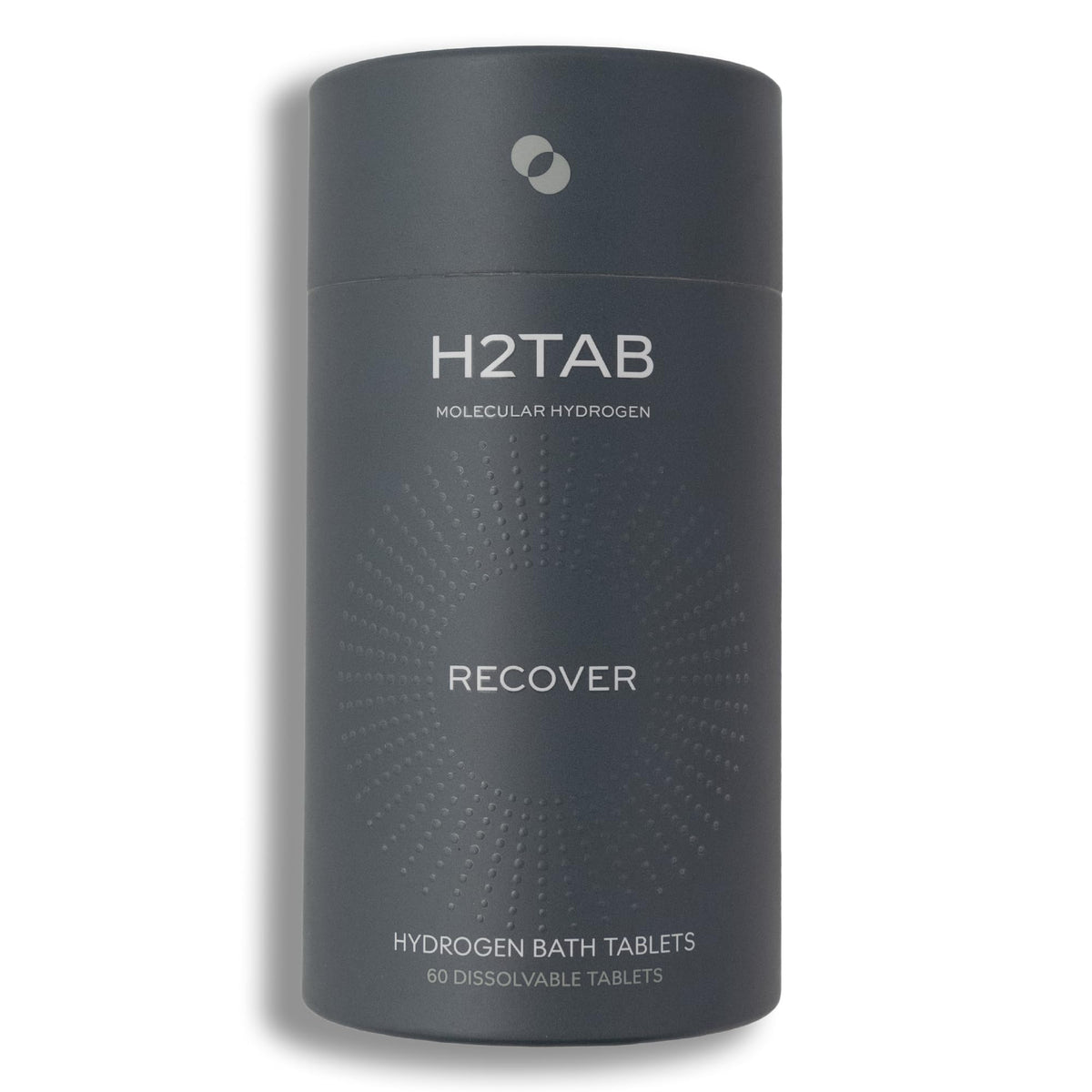H2TAB front packaging showing 60-count jar and clean design, promotes convenient recovery