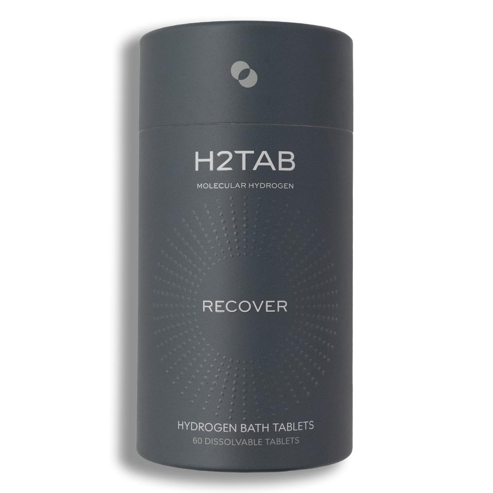 H2TAB front packaging showing 60-count jar and clean design, promotes convenient recovery