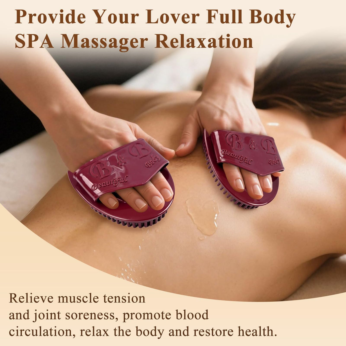 Hacole brush massaging scalp to evenly distribute hair tonic and soothe