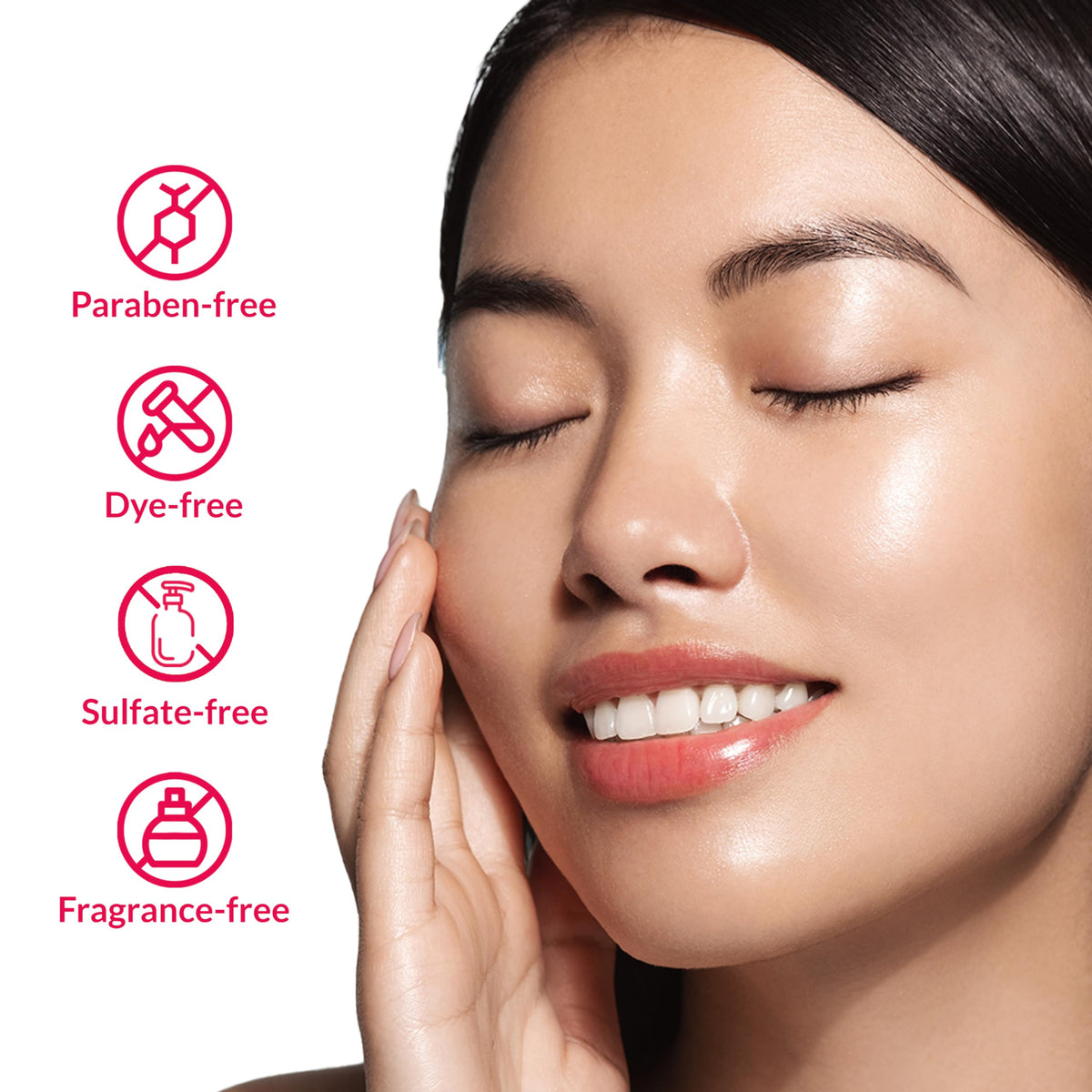 Hada Labo Tokyo applied to hand illustrating smooth absorption and finish