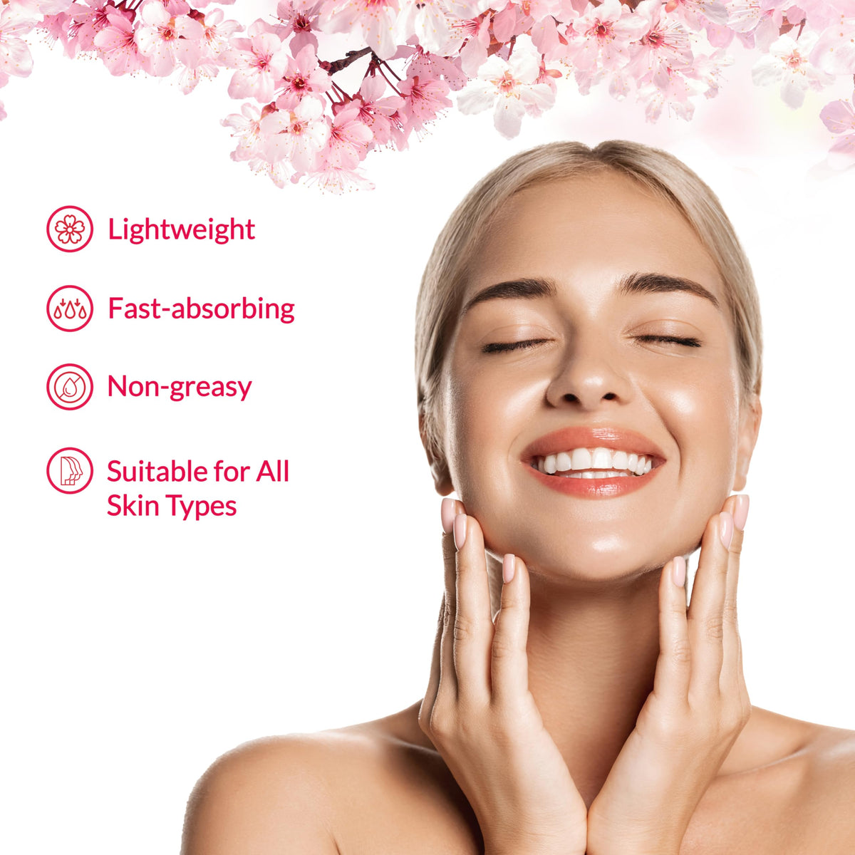 Hada Labo Tokyo ingredient collage featuring hyaluronic acid, collagen, and honeysuckle