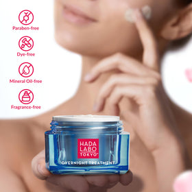 Close-up of Hada Labo Tokyo label highlighting active ingredients and clean formulation