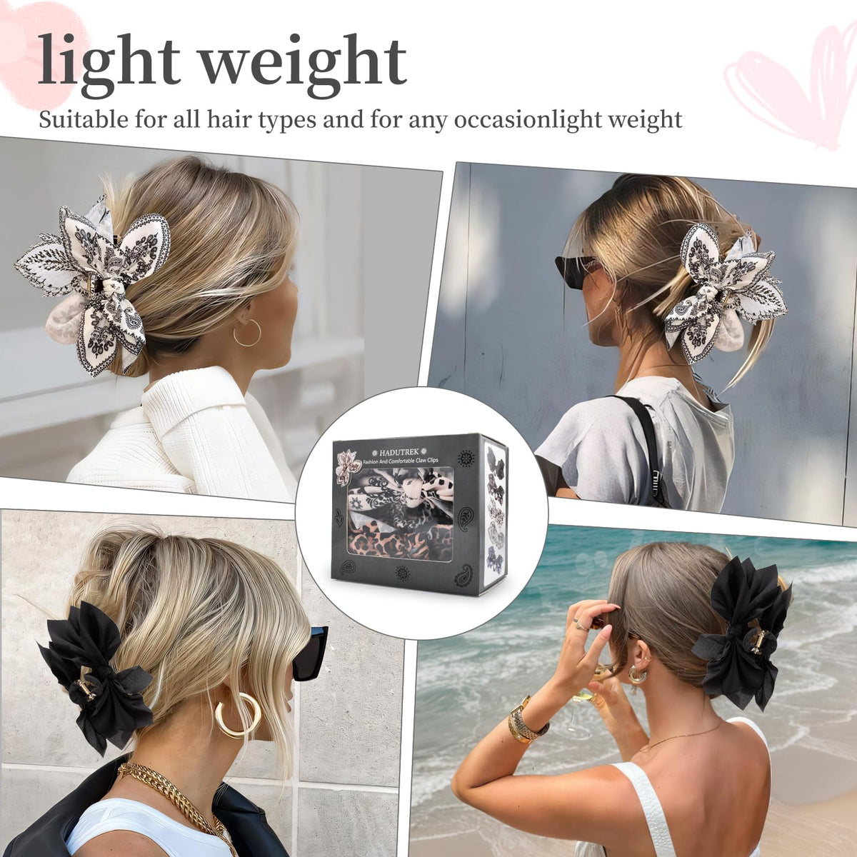 hadutrek worn in high-volume updo, holds thick hair all day