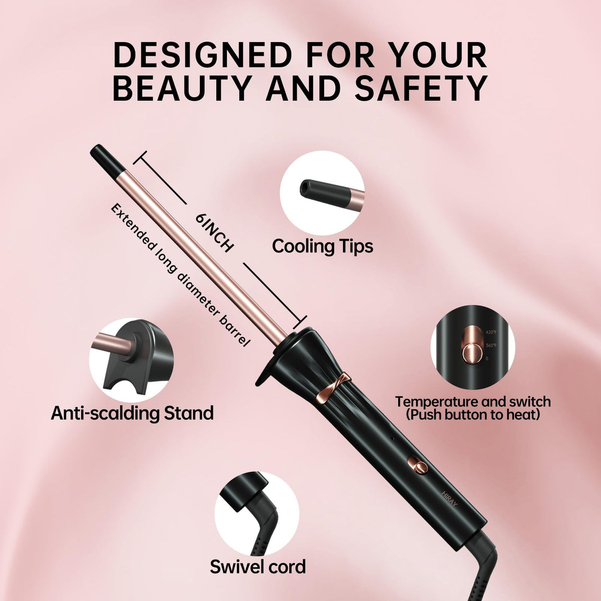 hahahope curling wand creating tight spirals on short hair for precise texture