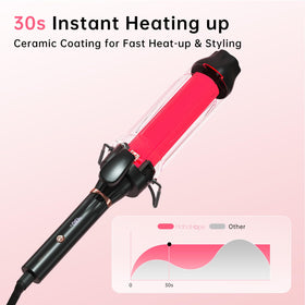 hahahope curling iron creating loose waves on long hair for volume