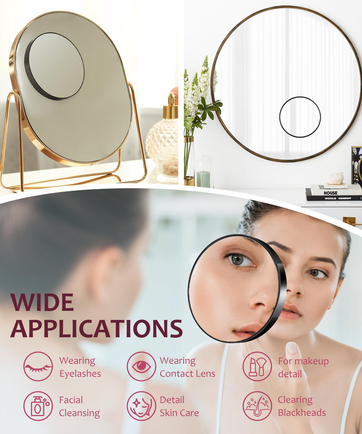 Haikopoon handheld mirror in use for eyebrow shaping, improves accuracy