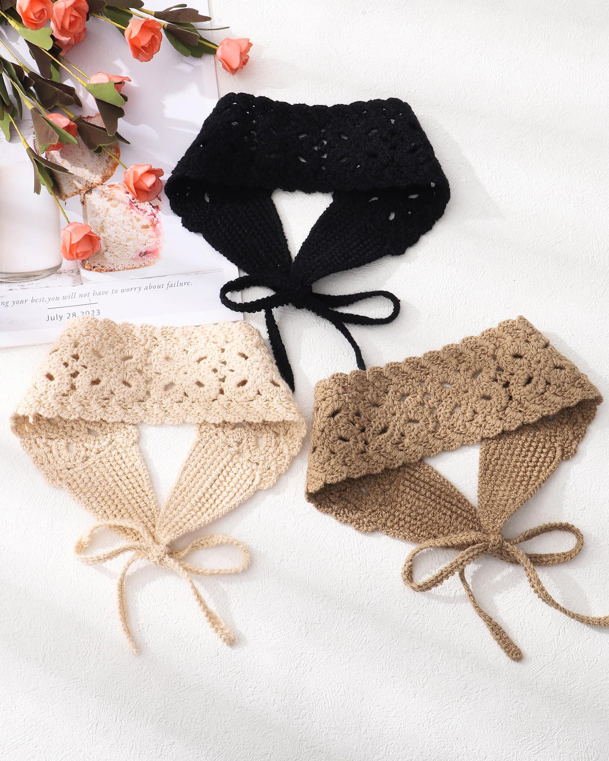 HAIMEIKANG flat lay of black beige coffee trio highlighting color options benefit: versatile matching