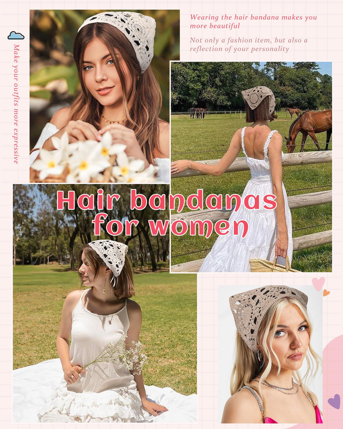 HAIMEIKANG bandana shown next to a hand to indicate size and lightweight packability