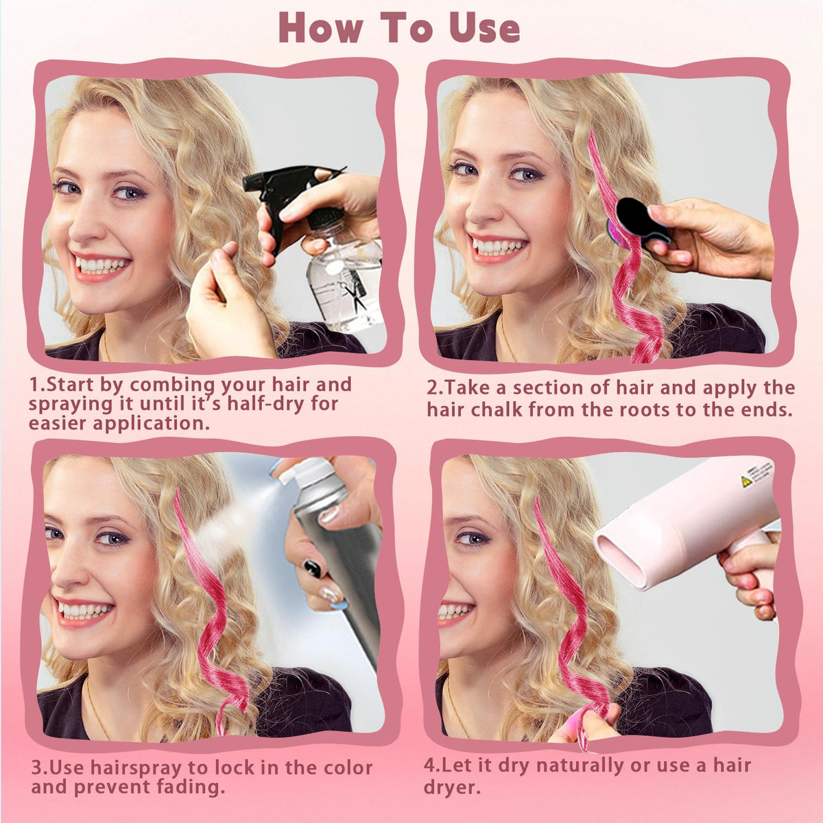 HAIOLORPRO visible textured color strokes on hair for bold highlights