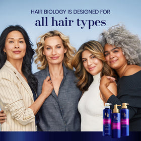 Hair Biology shampoo lather detail confirming gentle cleansing action