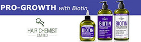 Hair Chemist biotin ingredient spotlight with vial representing fortifying vitamin support in formula