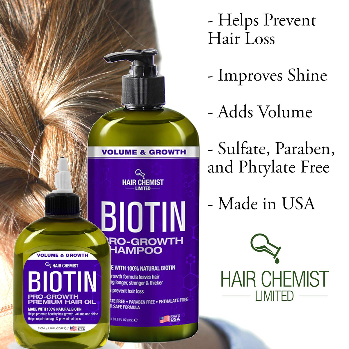 Hair Chemist oil poured on hand showing silky texture and quick absorption to enhance hair shine