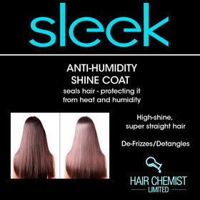 Hair Chemist before and after smiling client showing frizz control and smoother hair