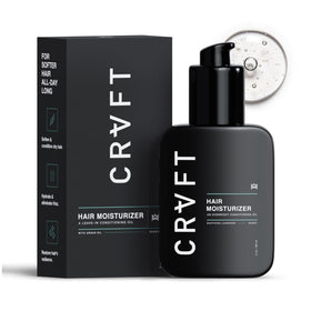 Hair Craft Co. front packaging showing CRVFT 3oz bottle and benefit of daily hydration