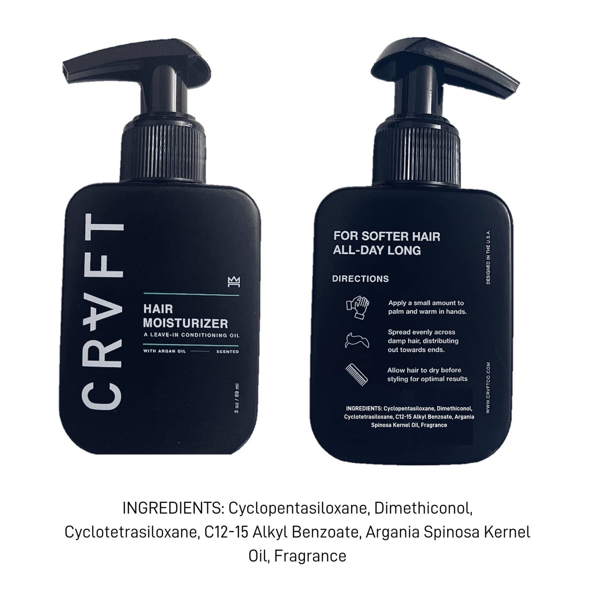 Hair Craft Co. styling use on curly hair showing defined, hydrated curls