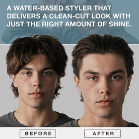 Hair Craft Co. CRVFT jar open with clear gel visible, highlights water-based texture