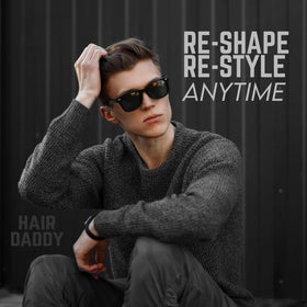 HAIR DADDY in barbershop setting showing professional use and everyday styling benefit