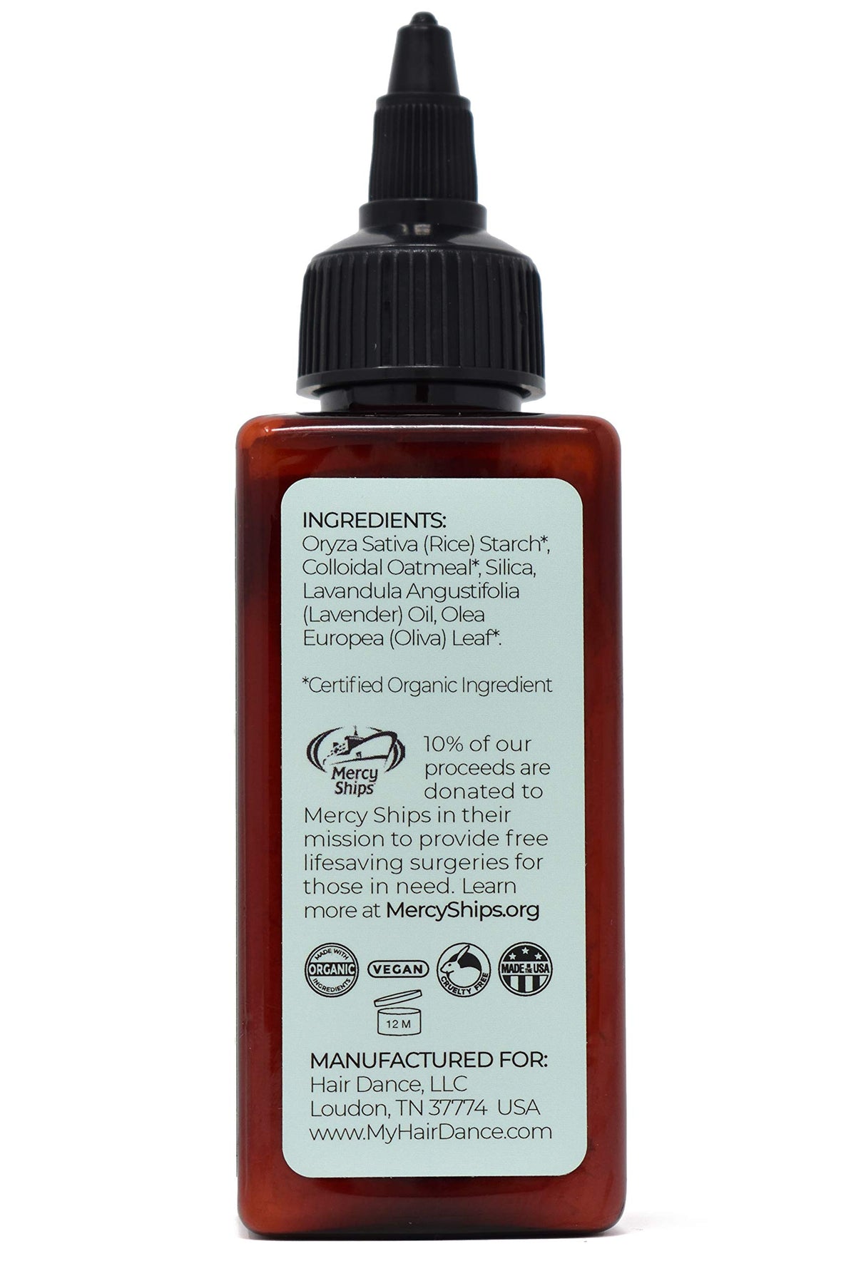 Hair Dance applying powder to crown and roots for instant lift and volume