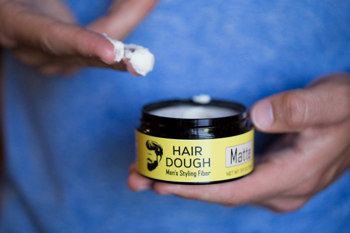 Hair Dough warmed on palms ready to apply for easy application benefit