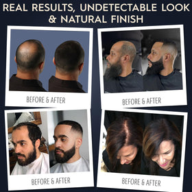 hair illusion before and after application showing fuller hair instantly