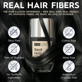 Hair Illusion close-up of natural fiber texture for authentic blend and realistic volume