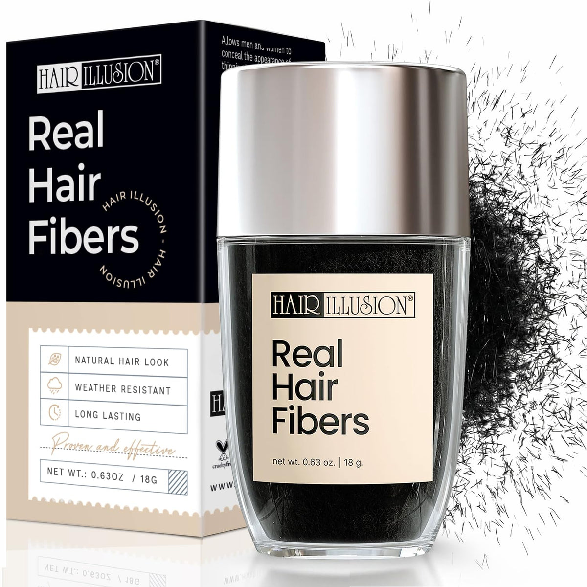 hair illusion close-up of natural hair fibers texture for seamless blending