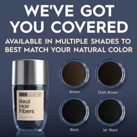 Hair Illusion concealing a small scar with natural fibers for subtle, effective camouflage