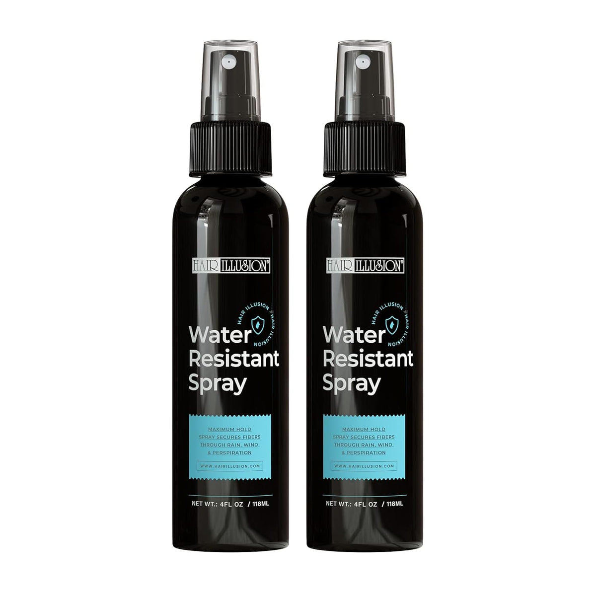 Hair Illusion front packaging showing product and benefit of water-resistant hold