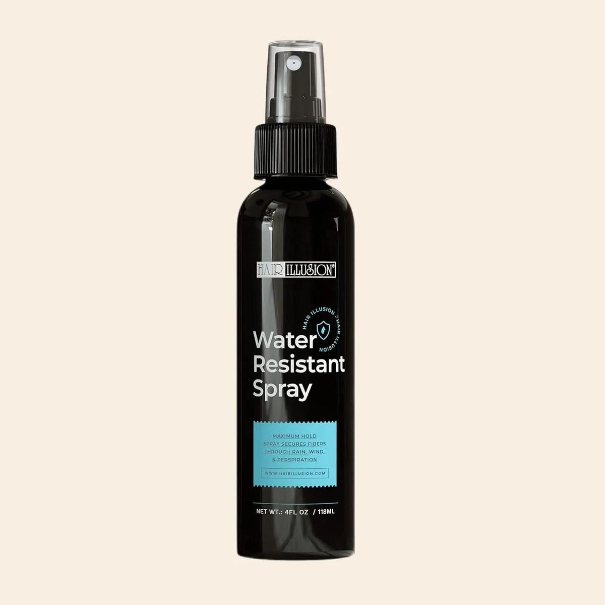 Hair Illusion spray action close-up demonstrating even mist and quick drying benefit