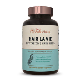 Hair La Vie front bottle view showing label and benefits