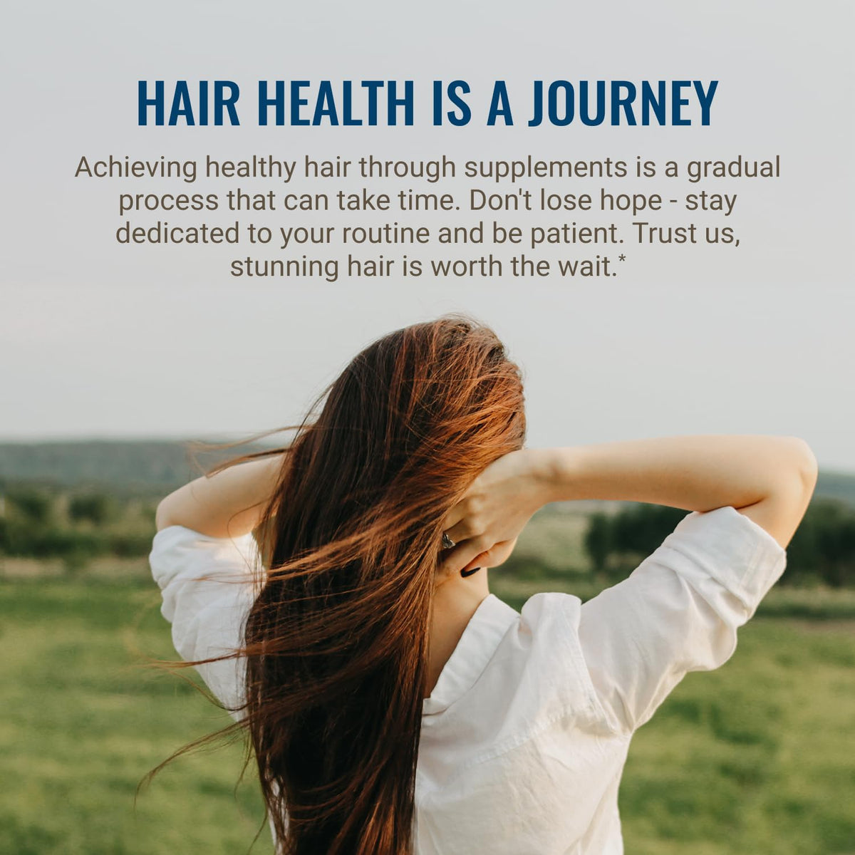 Hair La Vie on bathroom counter suggesting daily routine placement